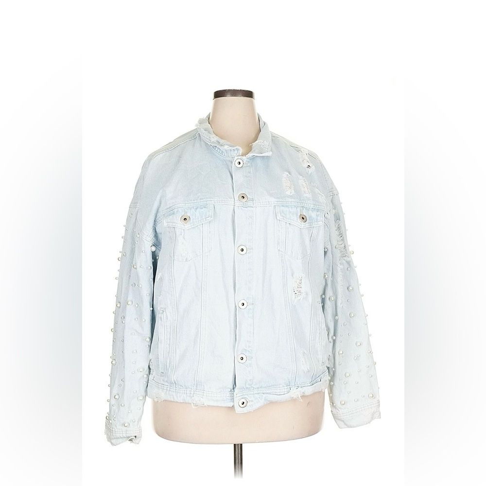 A Beautiful Soul Pearl denim jacket 3X